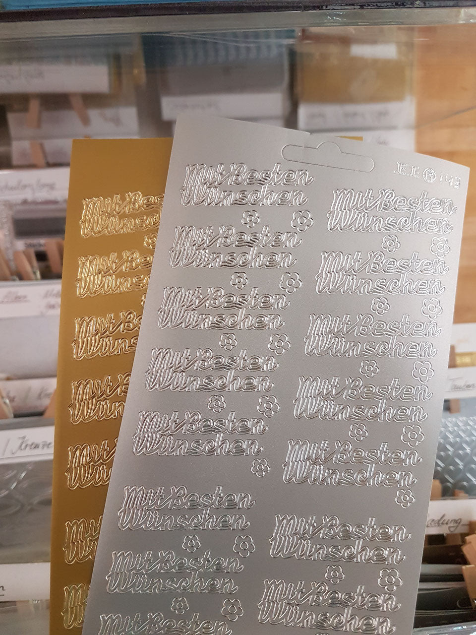 Label "Mit besten Wünschen" verschiedene