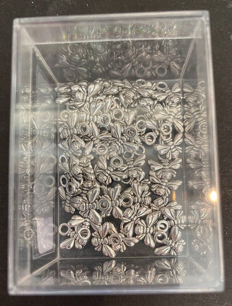 Metallanhänger Biene silber