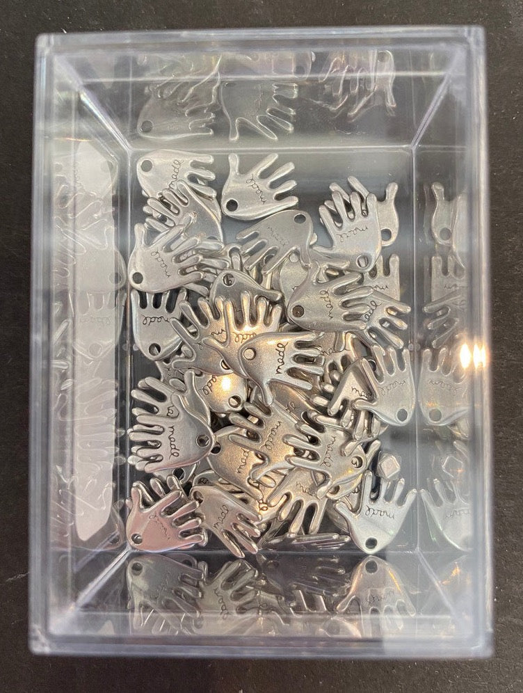 Metallanhänger Hand made beschriftet silber