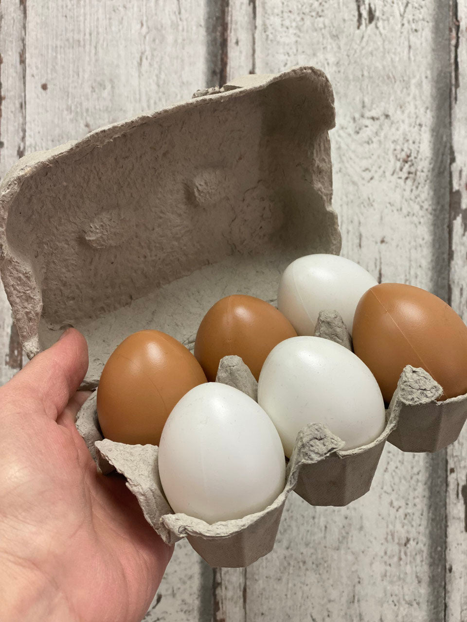 Plastikeier Set im Karton 3 + 3