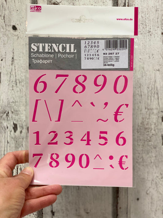 Schablone A5 Zahlen