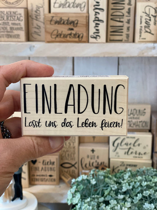 Stempel Einladung Lasst uns das Leben feiern!