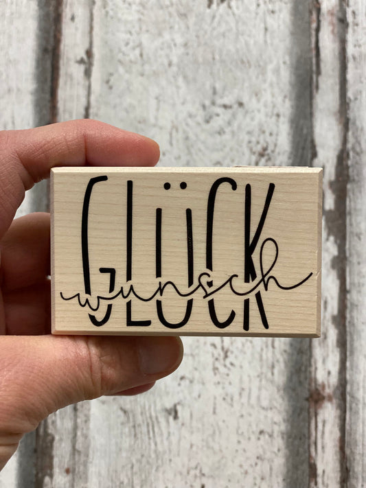 Stempel Holz Glückwunsch