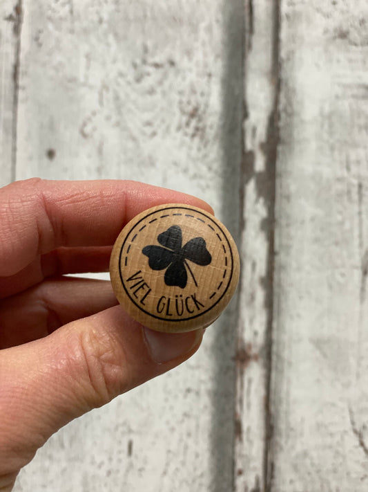 Stempel Holz rund Viel Glück