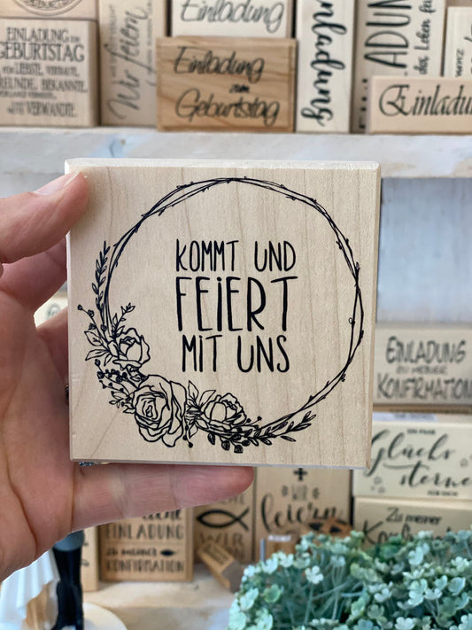 Stempel Kommt und Feiert mit uns