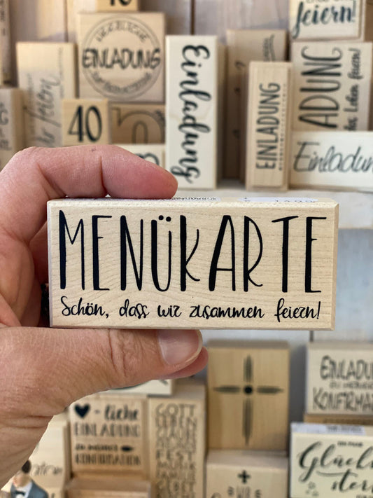 Stempel Menükarte Schön, dass wir zusammen feiern!