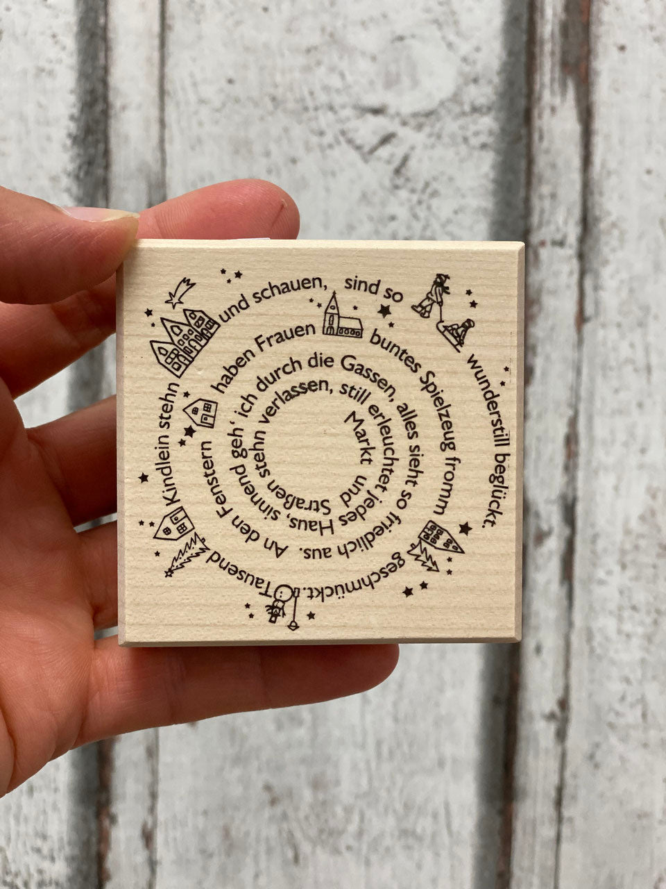 Stempel Spirale mit Weihnachtlichen Worten