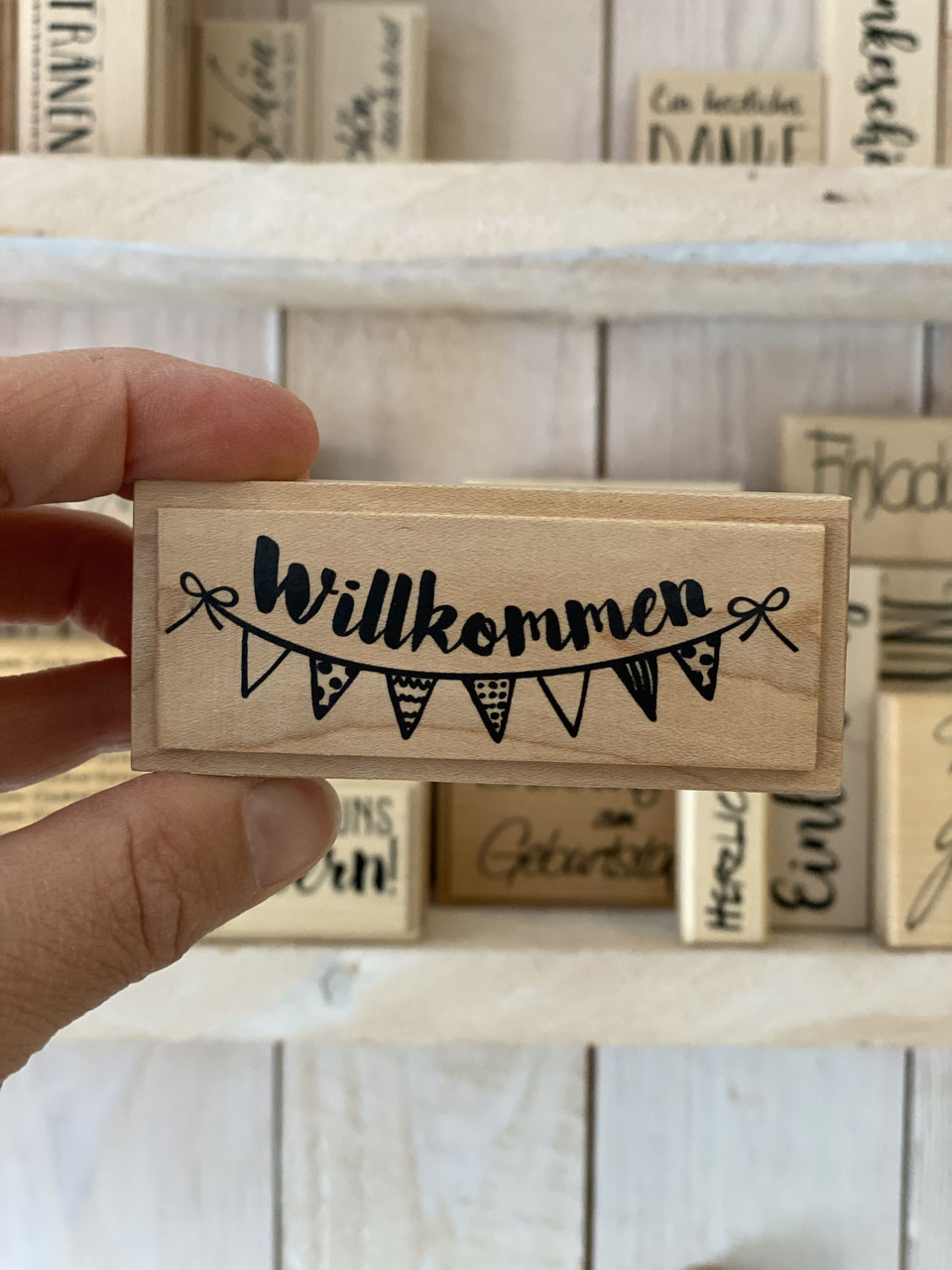 Stempel Willkommen