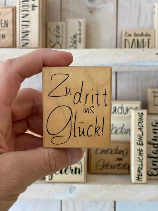 Stempel Zu dritt ins Glück