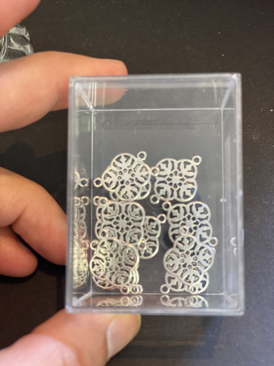 Zwischenteil Metall mit 2 Ösen Ornament