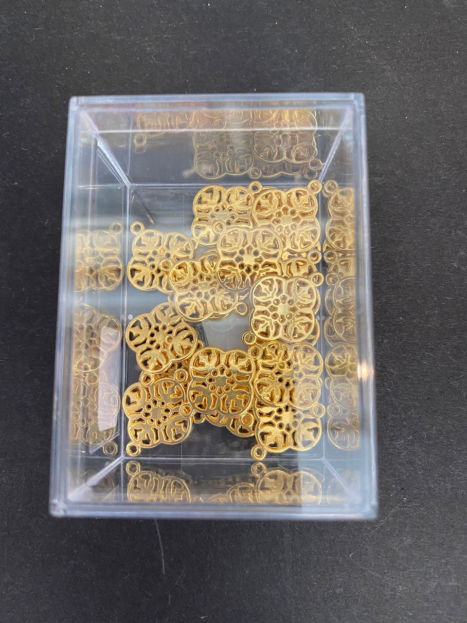 Zwischenteil Metall mit 2 Ösen Ornament