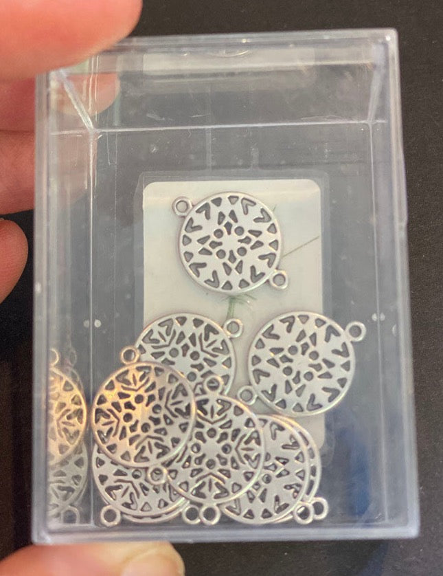 Zwischenteil Metall mit 2 Ösen Ornament rund