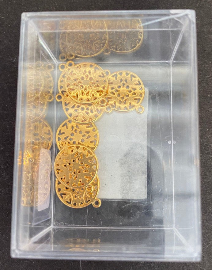 Zwischenteil Metall mit 2 Ösen Ornament rund