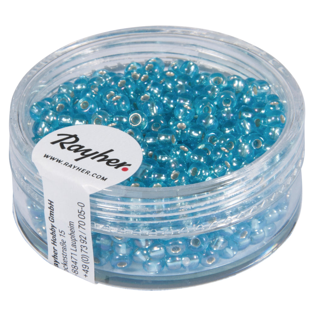 Rocailles mit Silbereinzug+Rainbow, ø 2,6 mm