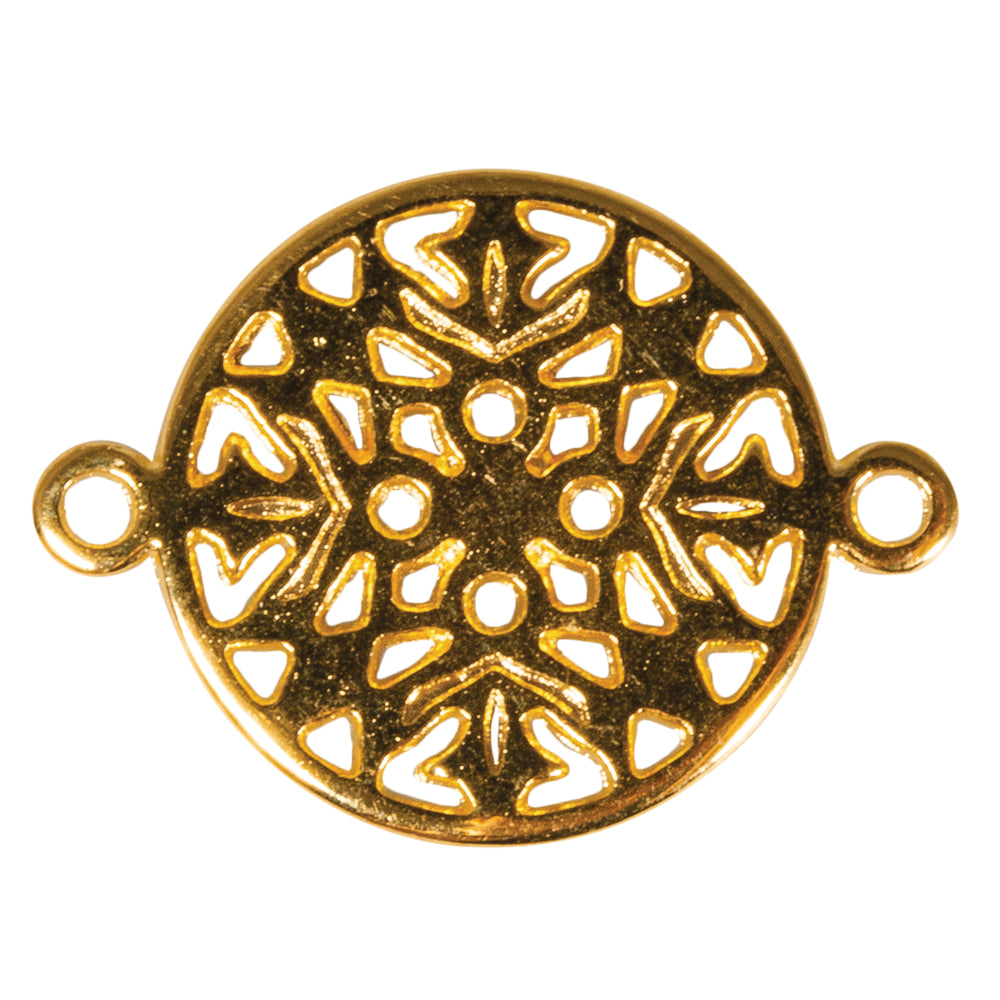 Zwischenteil Metall mit 2 Ösen Ornament rund
