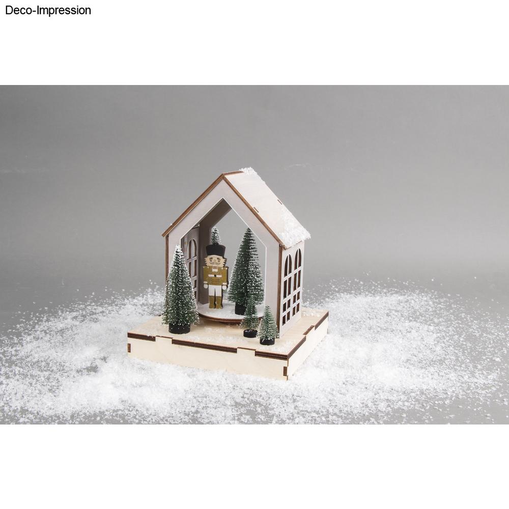 Haus mit Drehteller 3D Holz-Bausatz