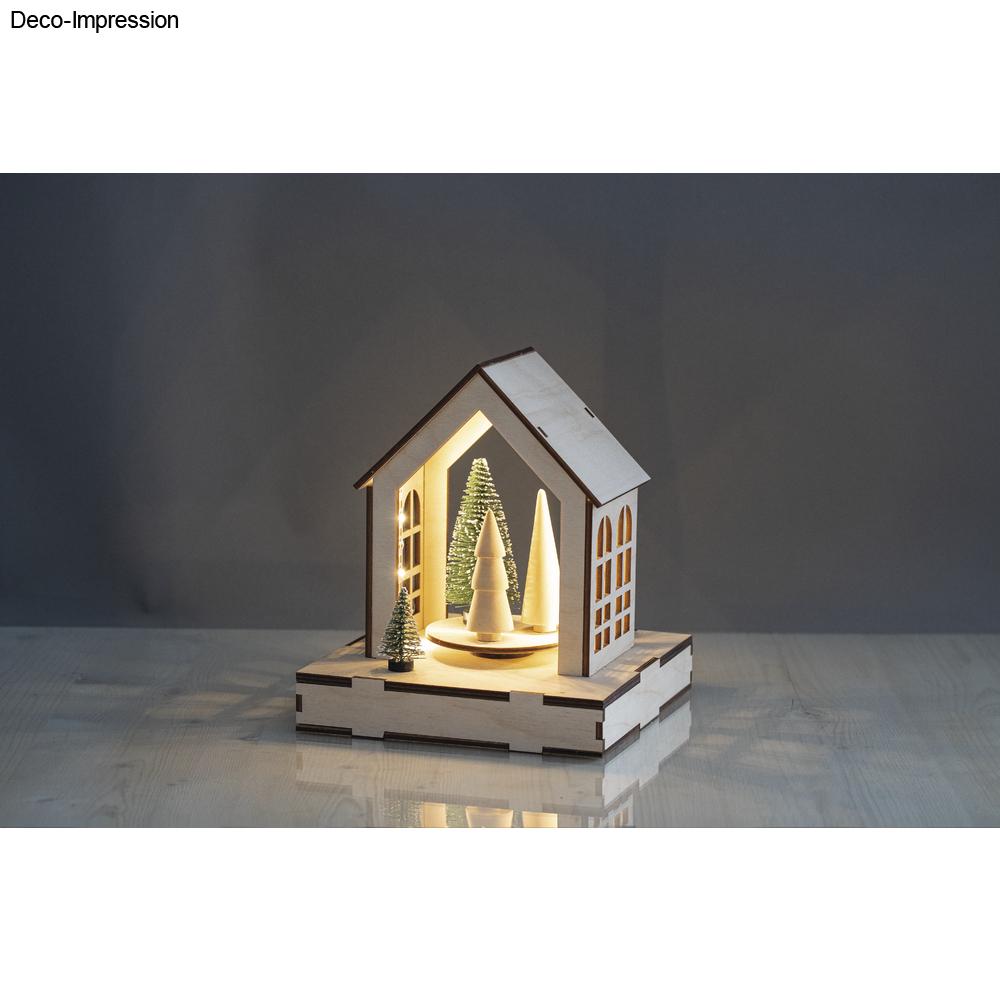 Haus mit Drehteller 3D Holz-Bausatz