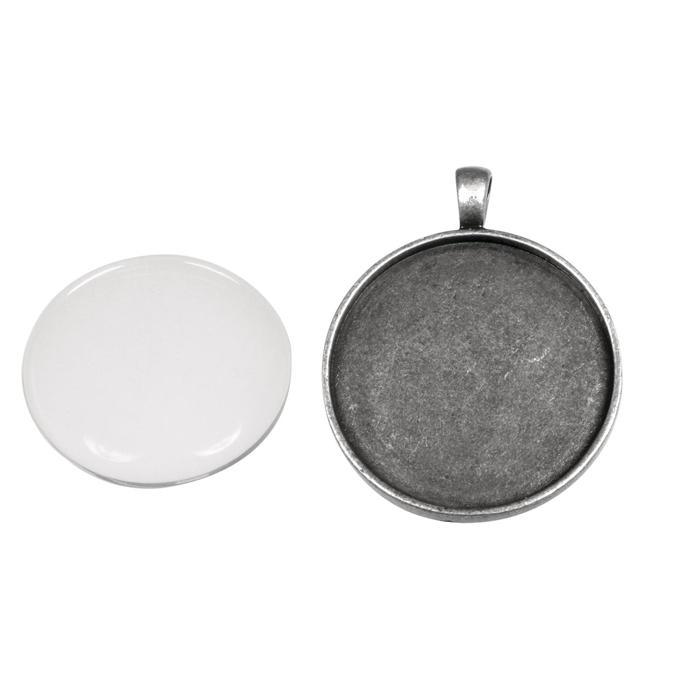 Anhänger, Metallfassung mit Cabochon