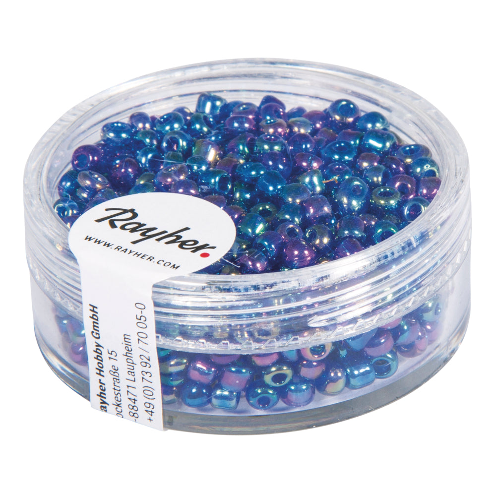 Rocailles, 2,6 mm transparent mit Rainbow Beschichtung