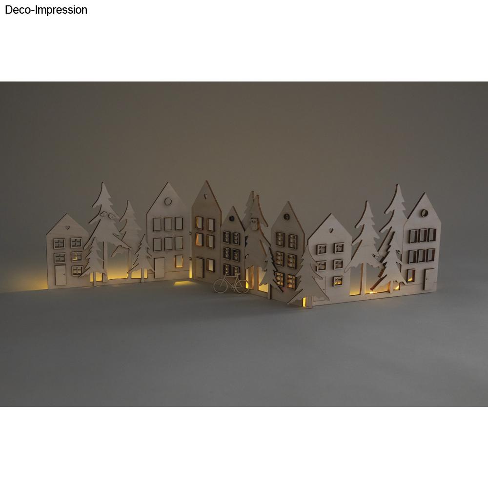 Holz Deko Aufsteller kleine Stadt