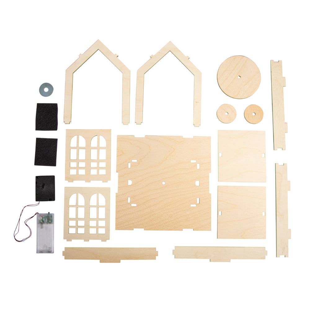Haus mit Drehteller 3D Holz-Bausatz