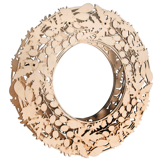 Holz Kranz Beere & Blatt