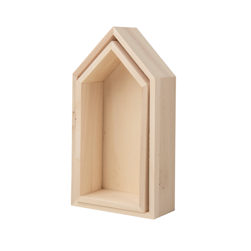 Holz Rahmen Häuser Satz