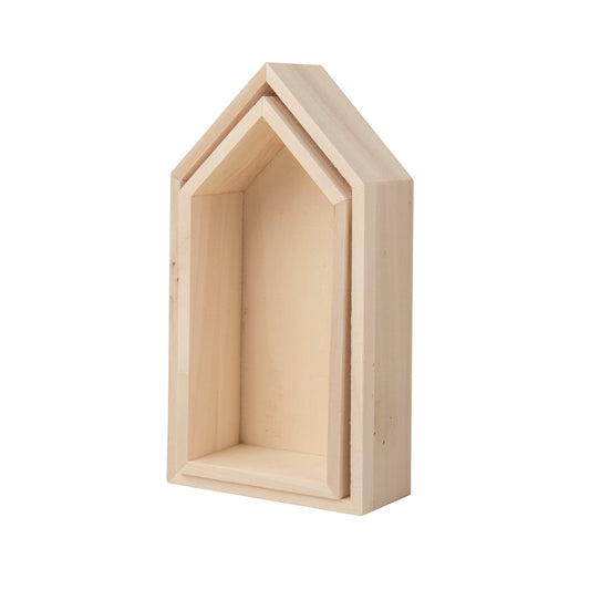 Holz Rahmen Häuser Satz