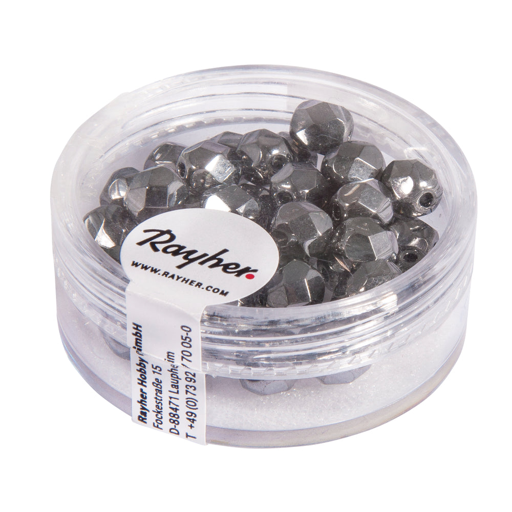 Glas Schliffperle 6 mm verschiedene Farben