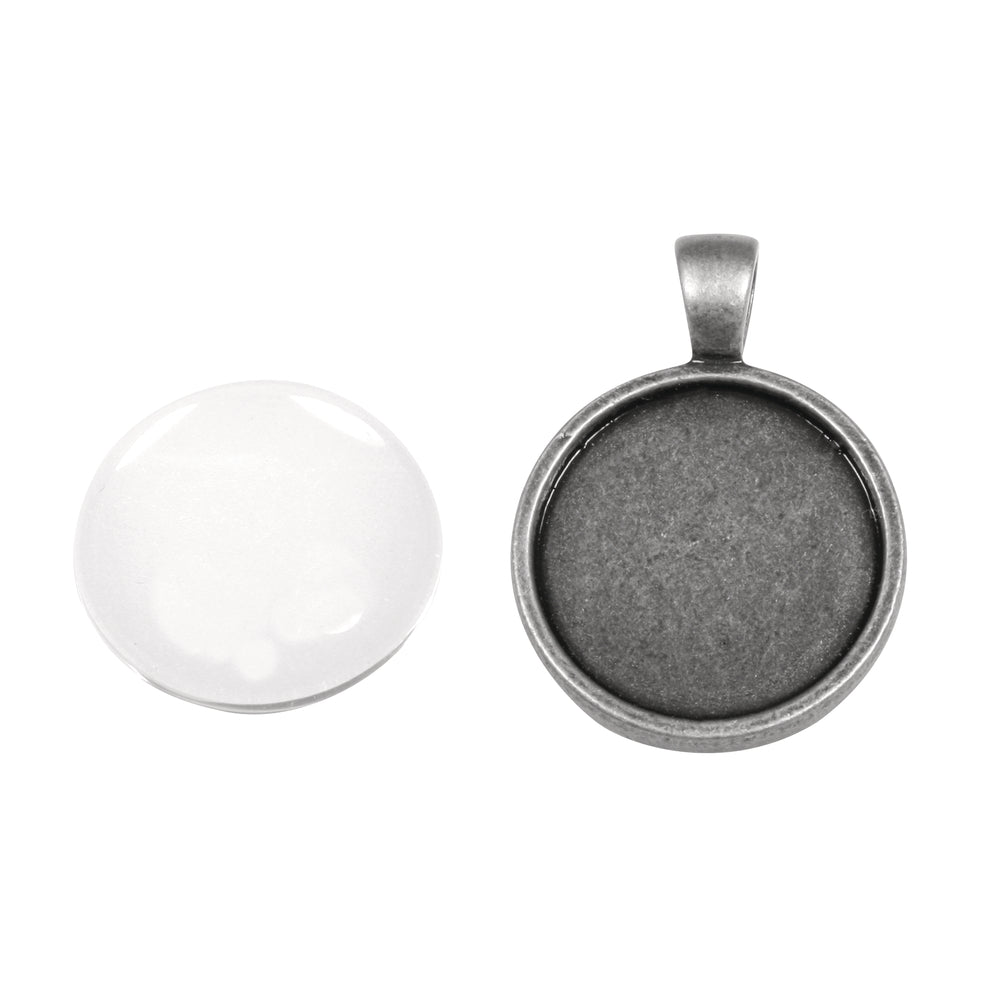 Anhänger, Metallfassung mit Cabochon