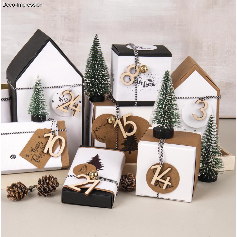 Adventskalenderzahlen Holz 1 - 24