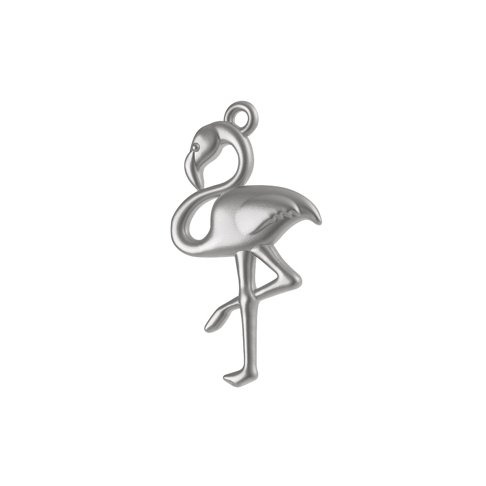 Flamingo aus Metall silber