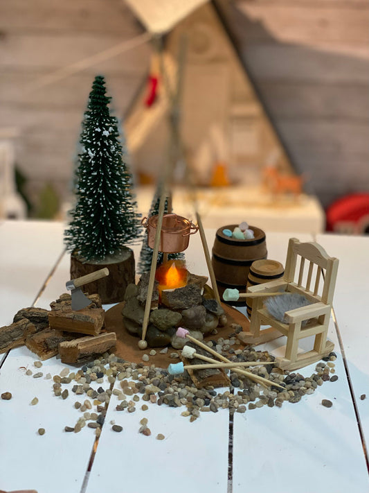 Kreativset Lagerfeuer für Wichtelkulisse