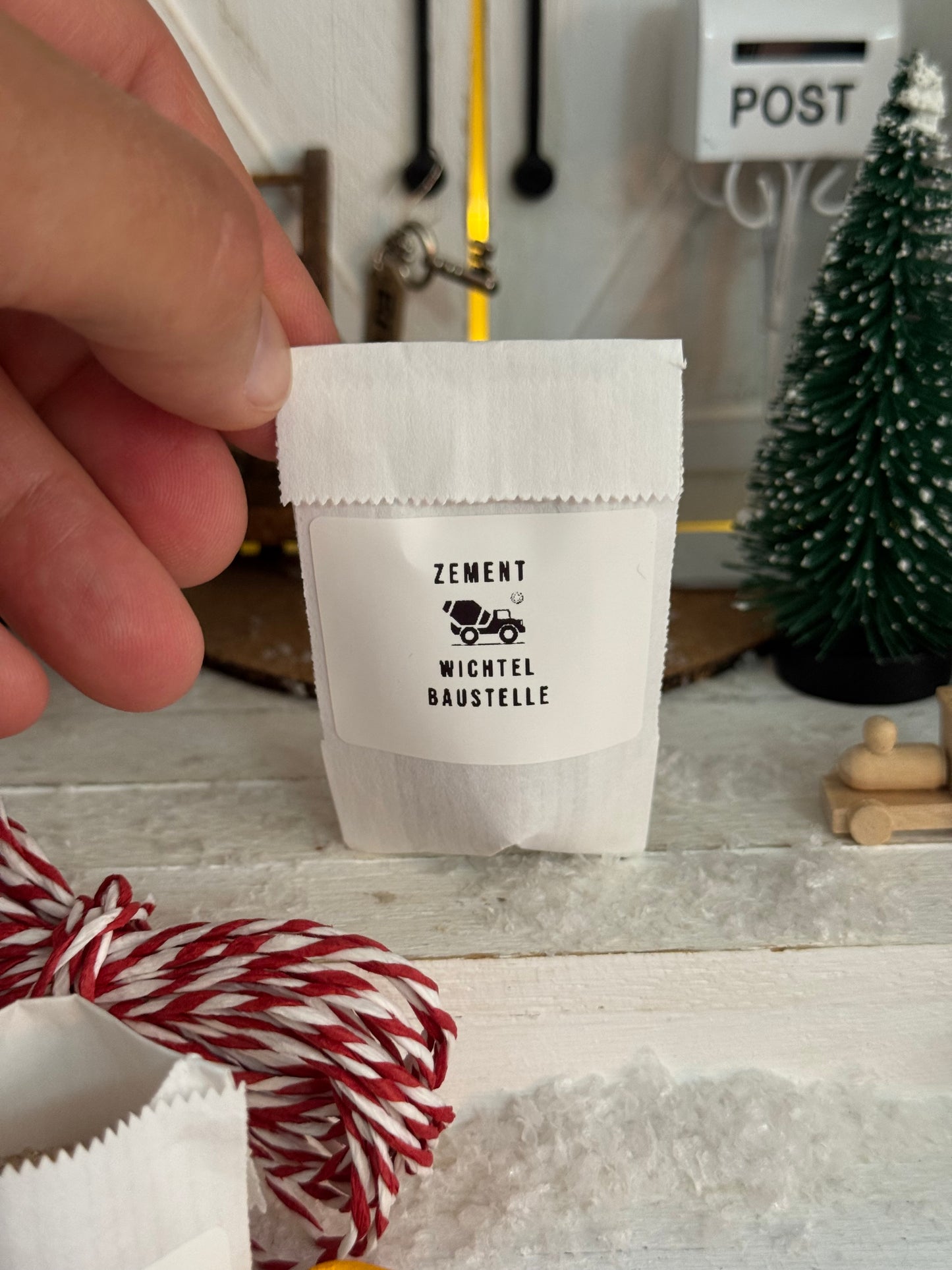 Miniatur Zementsack für Wichtelbaustelle