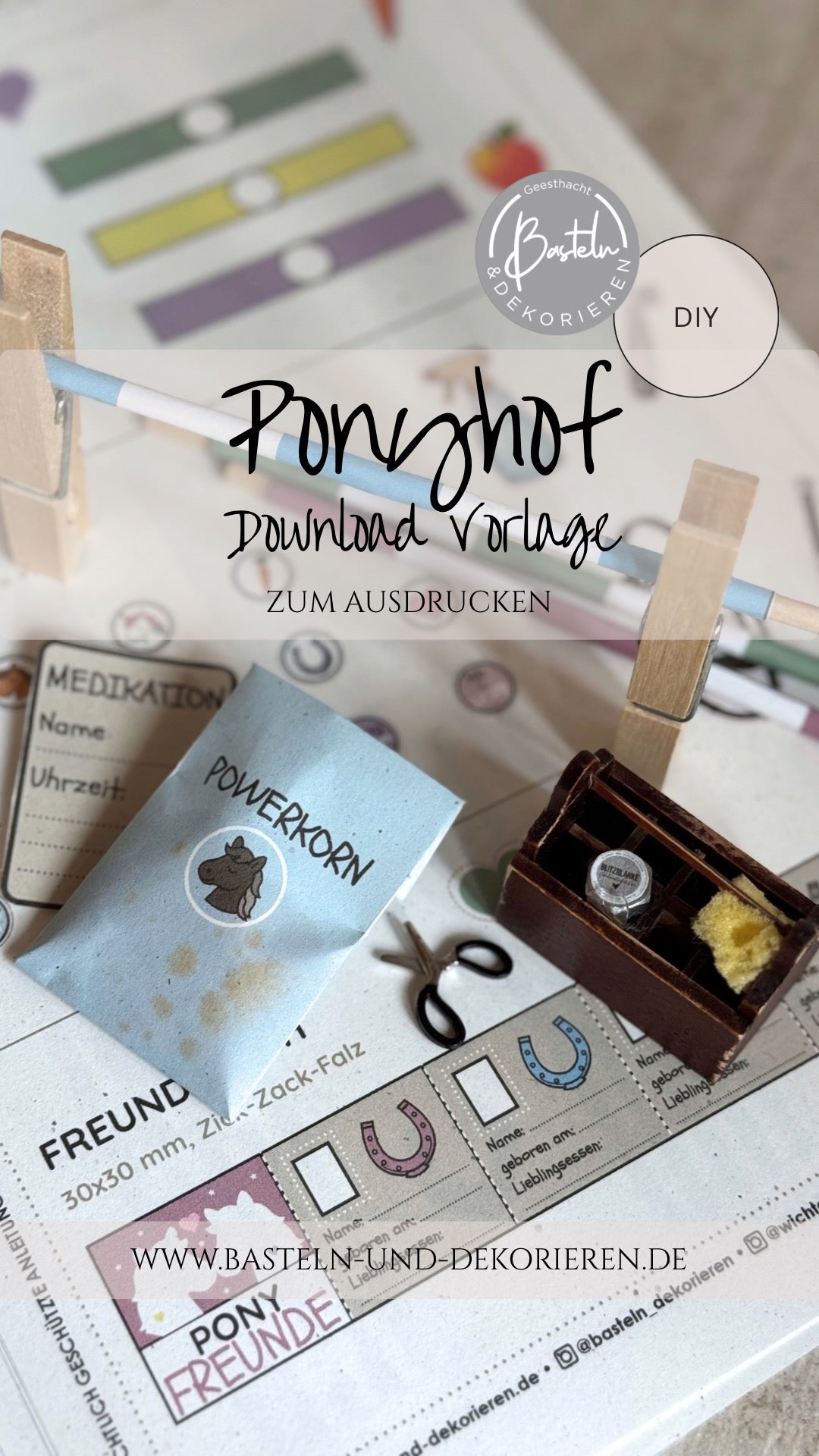Downloadvorlage Wichtel-Ponyhof – Schilder, Pferdepass & Zubehör