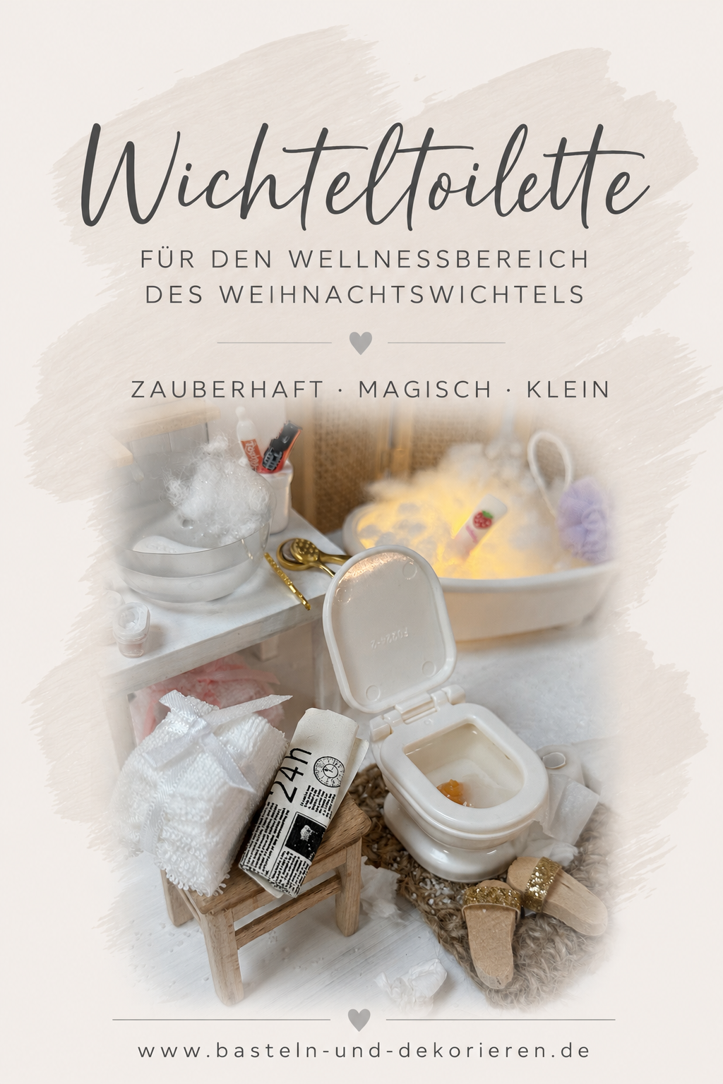 Miniatur Toilette mit Wichtel-Streich-Häufchen - Puppenhaus WC