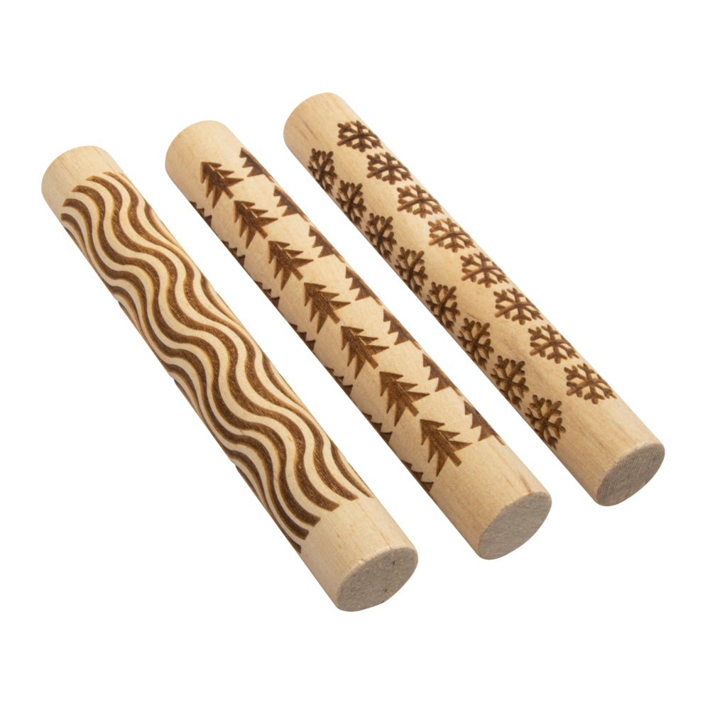 Motivmuster Roller Tree -3-teiliges Set Holzroller für Modelliermasse und Fimo (Kopie)