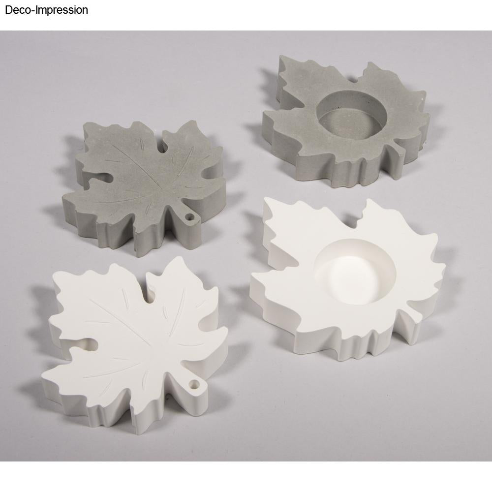 Silikon-Gießform Ahornblätter – 2er-Set mit Teelichthalter für Resin & Gießmasse