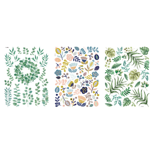 Transfer Rub on Botanical Flowers