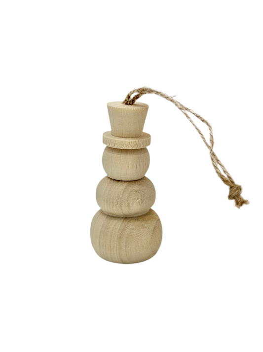 Schneemann mit Juteband Miniatur