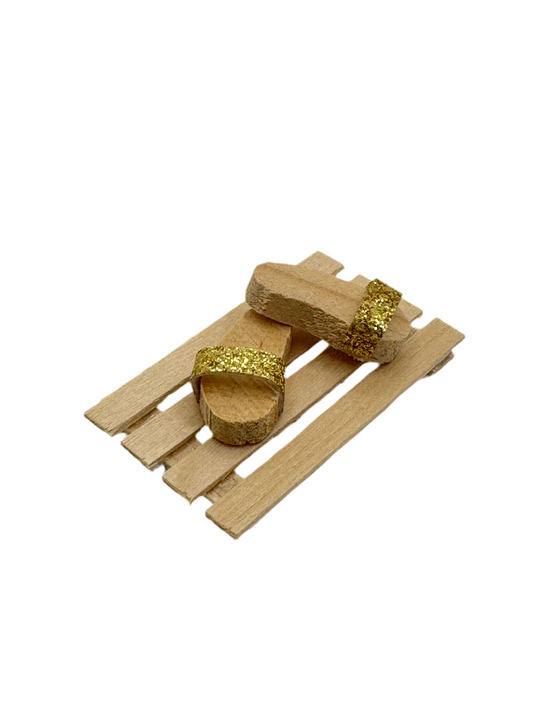 Pantoffeln mit Glitzer Miniatur
