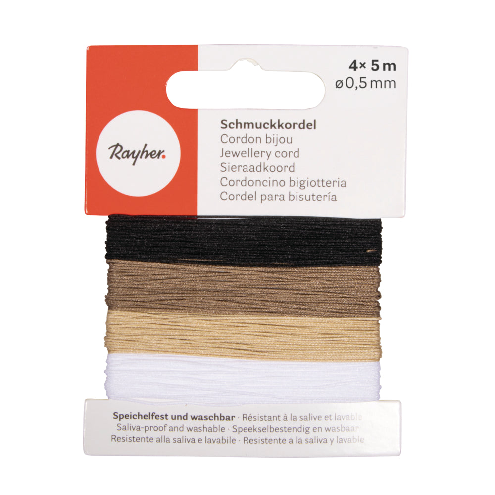 Schmuckkordel 0,5mm natur-Mix