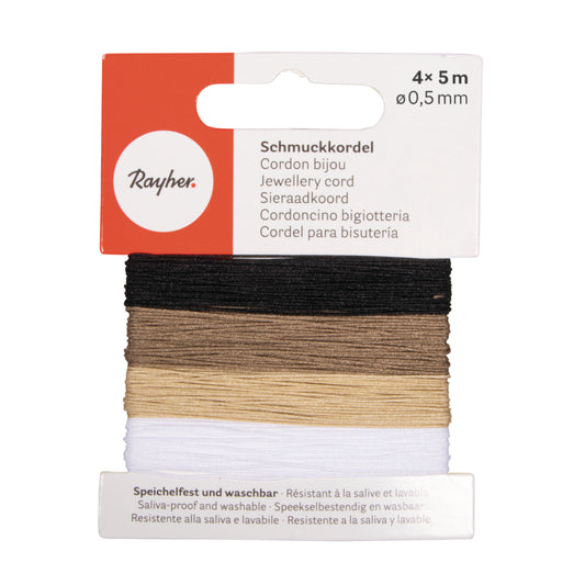 Schmuckkordel 0,5mm natur-Mix