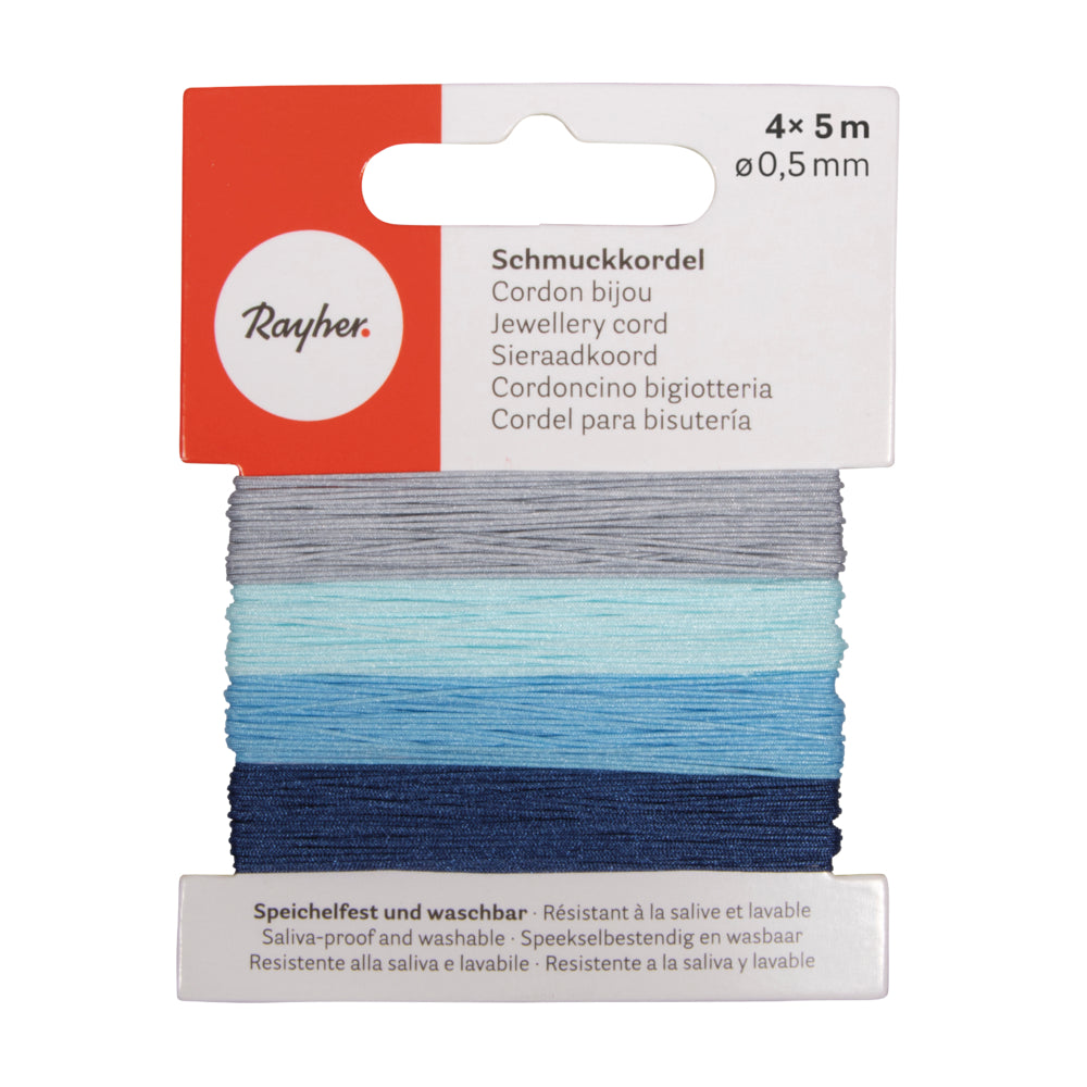 Schmuckkordel 0,5mm blaugrau Mix