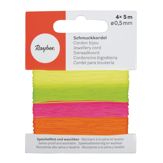 Schmuckkordel 0,5mm neon-Mix