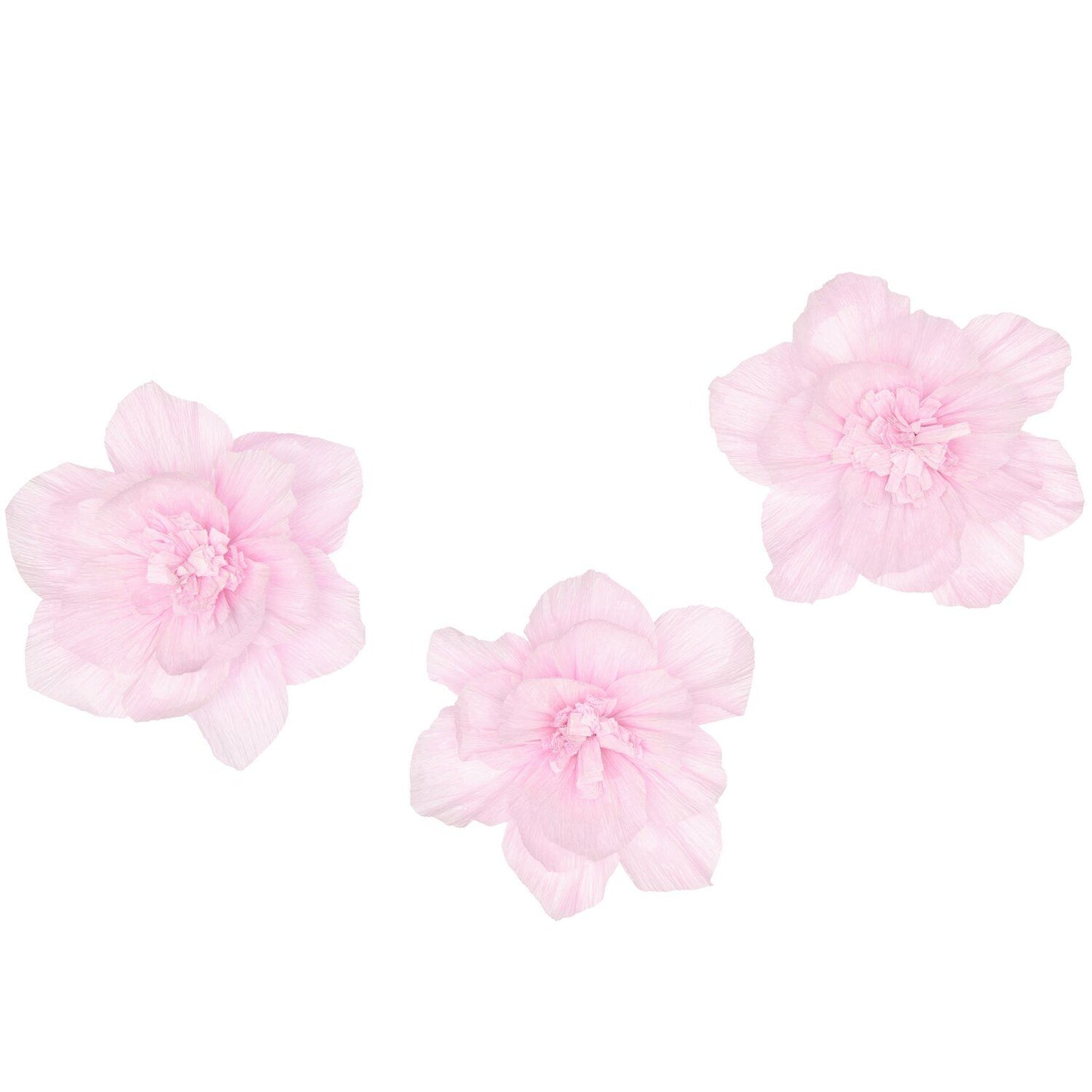 Krepppapier Blüten M/L 3 Stück Ø12 cm