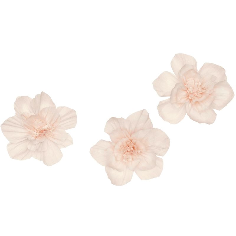 Krepppapier Blüten M/L 3 Stück Ø12 cm