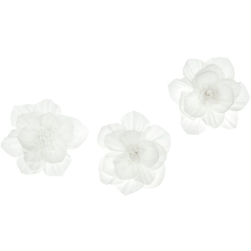 Krepppapier Blüten M/L 3 Stück Ø12 cm