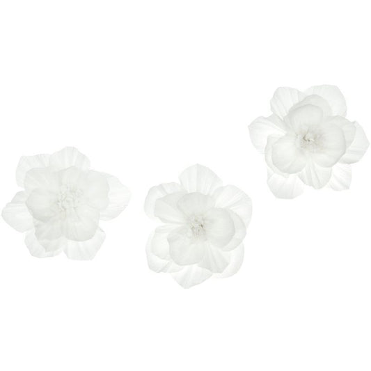 Krepppapier Blüten M/L 3 Stück Ø12 cm