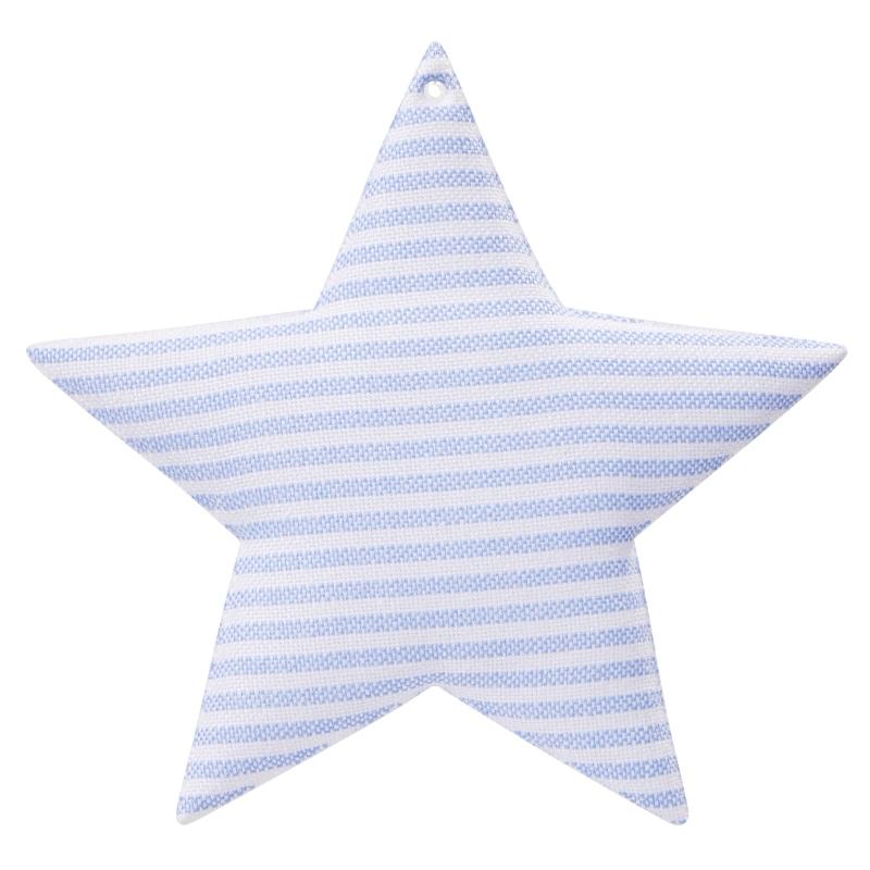 Stoffstern zum Aufhängen – Rosa-Weiß & Hellblau-Weiß gestreift | Deko für Baby, Mobile & Geschenke